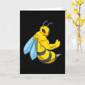 Carte Abeille en culturiste (Fleur jaune)