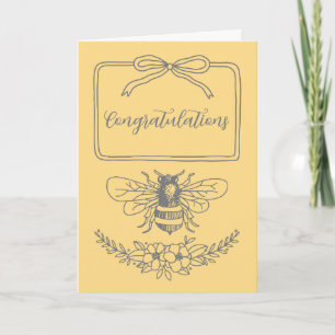 Carte Abeille et Fleur "Mémé à l'honneur" Félicitations
