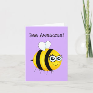 Carte Abeille géniale, jolie abeille en dessin