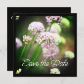 Carte Abeille heureuse avec des fleurs d'Allium diagonal (Devant / Derrière)