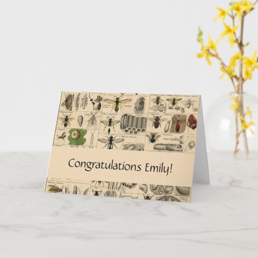 Carte Abeille Insecte Bug Wasp Nature Peinture des abeil (Fleur jaune)