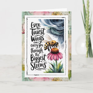 Carte Abeille Inspirante qui Affronte la Tempête Foi