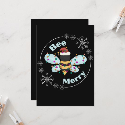 Carte Abeille joyeuse personnalisée (Devant/Arrière en situation)