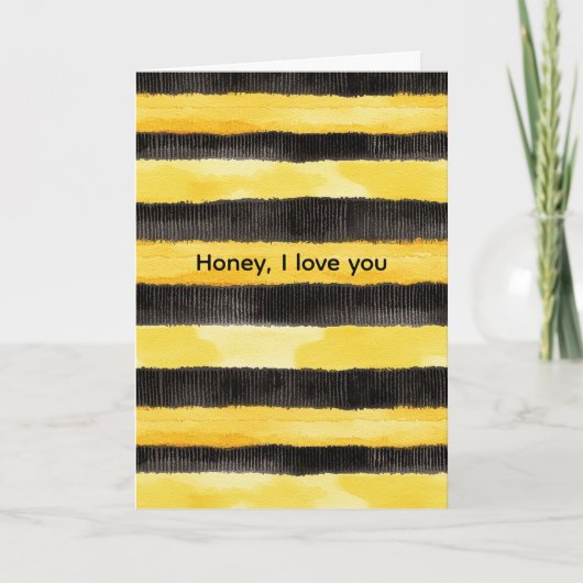 Carte Abeille noire or jaune de Noël (Devant)