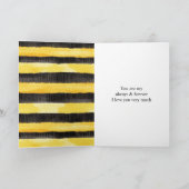 Carte Abeille noire or jaune de Noël (Intérieur)