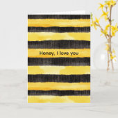 Carte Abeille noire or jaune de Noël (Fleur jaune)