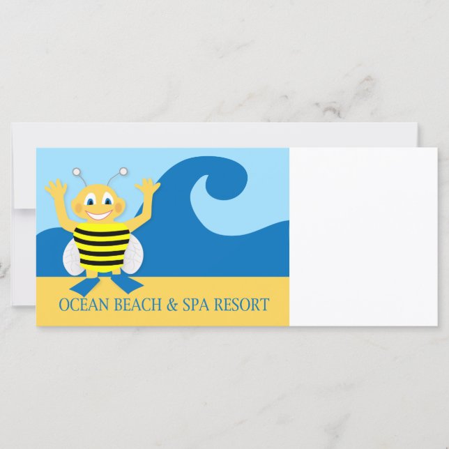 Carte Abeille sur la plage (Devant)