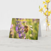 Carte Abeille sur lavande (Fleur jaune)