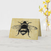Carte Abeille vintage (Fleur jaune)
