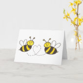 Carte Abeilles avec Cœur (Fleur jaune)
