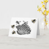 Carte Abeilles vintages (Fleur jaune)