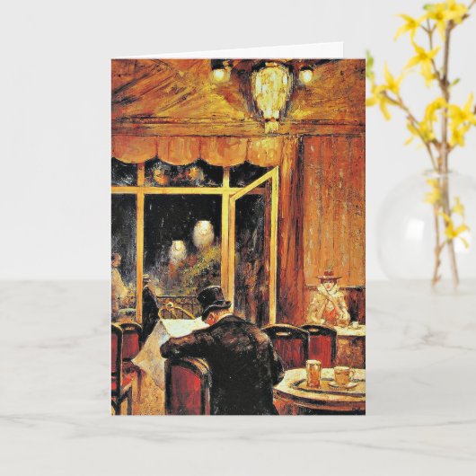 Carte Abend im Cafe Bauer, célèbre peinture, (Fleur jaune)