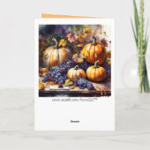 Carte Abondance d'automne, citrouilles, miel de raisin (Dos)