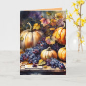 Carte Abondance d'automne, citrouilles, miel de raisins (Fleur jaune)