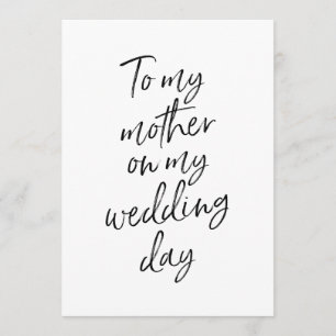 Carte Abordable à ma mère le jour de mon mariage