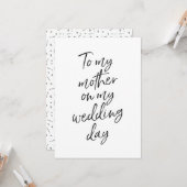 Carte Abordable à ma mère le jour de mon mariage (Devant/Arrière en situation)