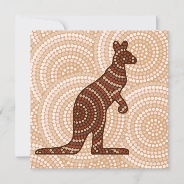 Carte Aboriginal kangaroo dot painting (Devant)