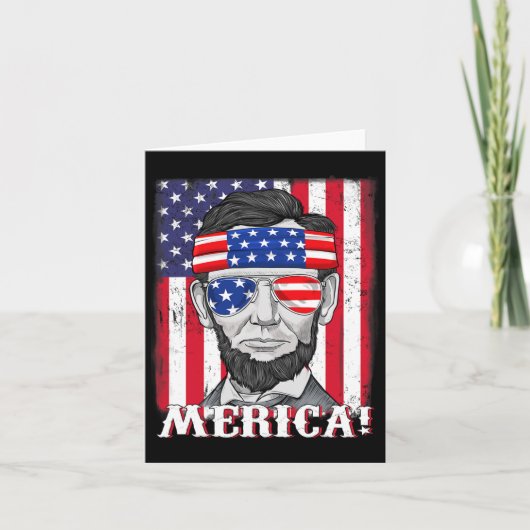 Carte Abraham Lincoln 4 juillet Merica Drapeau Américain (Devant)