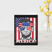 Carte Abraham Lincoln 4 juillet Merica Drapeau Américain (Fleur jaune)