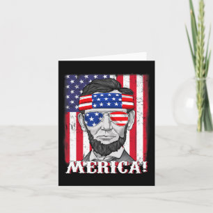 Carte Abraham Lincoln 4 juillet Merica Drapeau américain