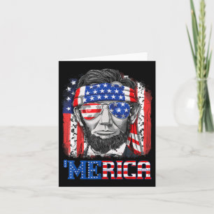 Carte Abraham Lincoln 4 juillet Merica Hommes Femmes Amé