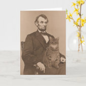 Carte Abraham Lincoln et son chat "Gloria" 2 (Fleur jaune)