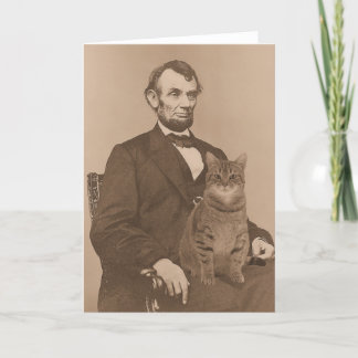 Carte Abraham Lincoln et son chat "Gloria" 2