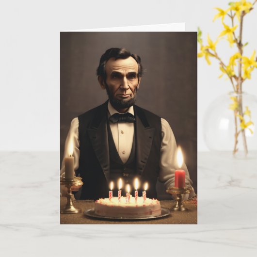 Carte abraham lincolns anniversaire (Fleur jaune)