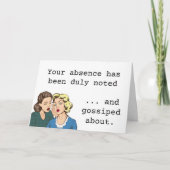 Carte Absence Dûment Notée Sarcastique Vous Manquant (Devant)