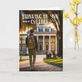 Carte Absent à l'école de pensée de vous Étudiant mâle (Fleur jaune)