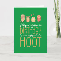 Absolument Hoot Cute Owl Cartoon Pun amusant Anniv
