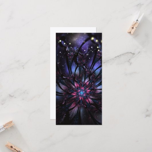 Carte Abstract fractal flower design (Devant/Arrière en situation)