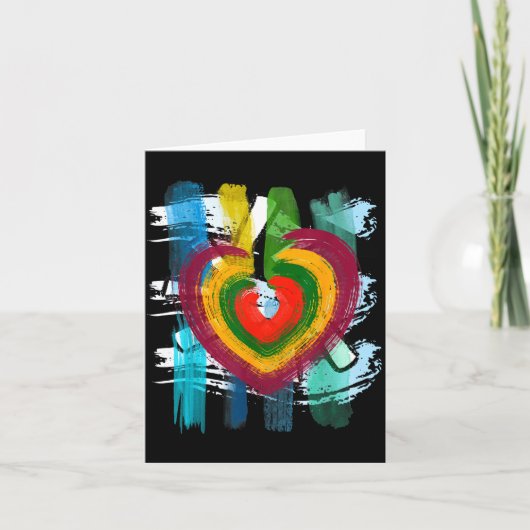 Carte Abstract Heart _ Painterly Valentine Abstract Art  (Devant)