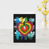 Carte Abstract Heart _ Painterly Valentine Abstract Art  (Fleur jaune)
