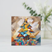Carte Abstract Modern Christmas Tree Flat Card (Debout devant)