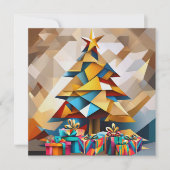 Carte Abstract Modern Christmas Tree Flat Card (Devant)