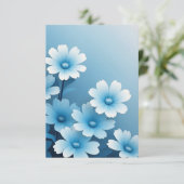 Carte Abstract Pretty Blue Flowers  (Debout devant)