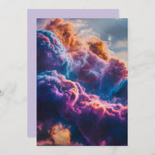 Carte Abstract Space Nebula Art - Colorful Flat Card (Devant / Derrière)