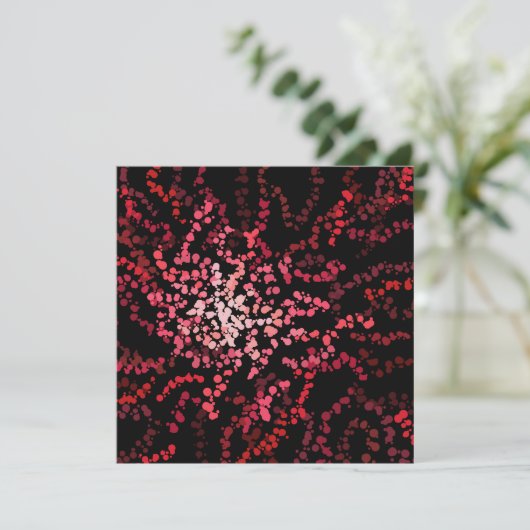 Carte Abstract Splatter Dots Of Pinks And Reds Pattern (Debout devant)