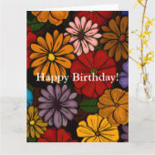 Carte Abstrait #421 Joyeux anniversaire ! (Fleur jaune)