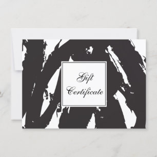 Carte Abstrait Black Brushstrokes Certificat cadeau