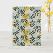 Carte Abstrait Botanique Bohème Pastel Vert Bleu (Fleur jaune)