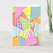 Carte Abstrait coloré Joyeux anniversaire (Devant)