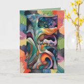 Carte abstrait coloré moderne avec texte personnalisé (Fleur jaune)