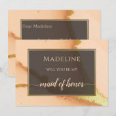 Carte Abstrait de corail moderne 💡 Mariage d'huile d'en (Devant / Derrière)