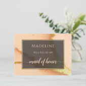 Carte Abstrait de corail moderne 💡 Mariage d'huile d'en (Debout devant)