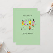 Carte Abstrait, Fête fantastique Heure Anniversaire (Devant/Arrière en situation)