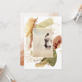 Carte Abstrait Floral Joyeux Noël Couple de Noël (Devant/Arrière en situation)