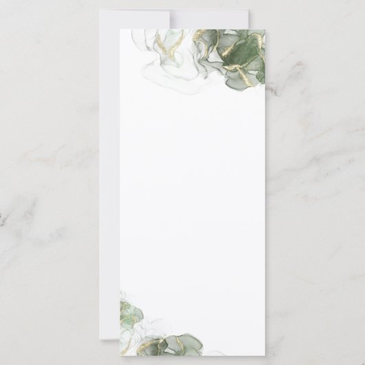 Carte Abstrait Gold Muted Sage Green (Dos)