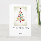 Carte Abstrait moderne belle famille d'arbre de Noël (Dos)